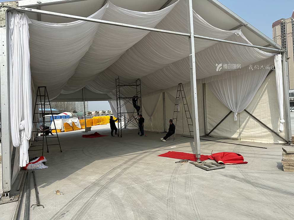 鄭州篷房租賃搭建比亞迪車展試駕活動(dòng)篷房